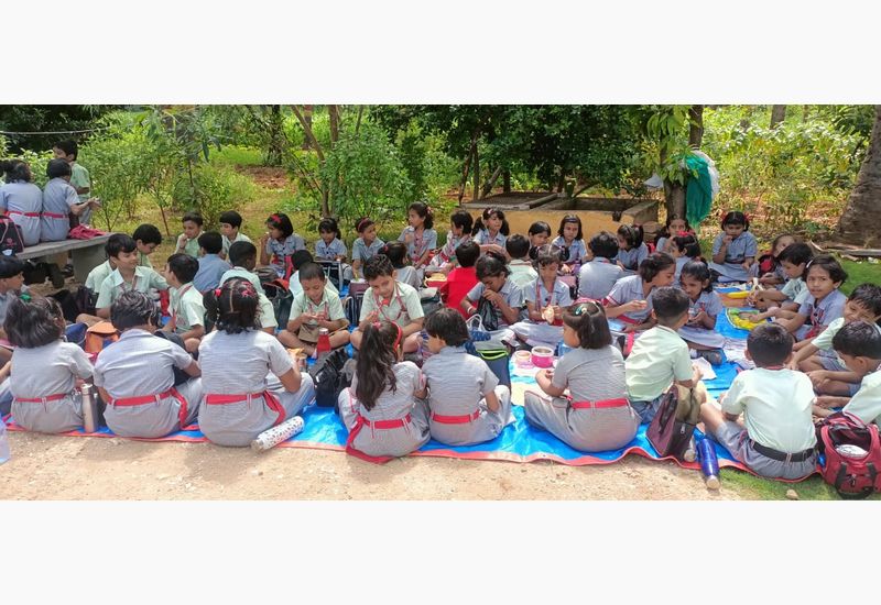 Grade II students visited the Goshala near Yogikola