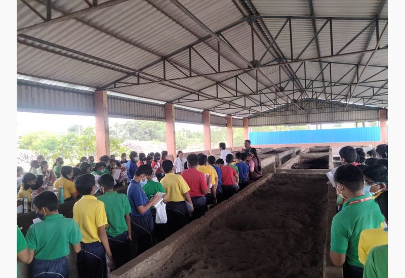 Grade 7 students visited the Waste Management Point in Gokak