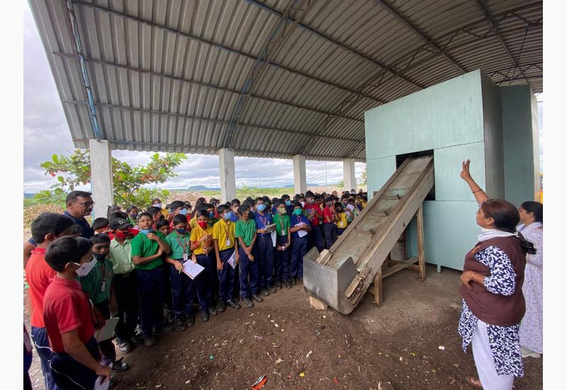 Grade 7 students visited the Waste Management Point in Gokak