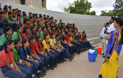 Green School Drive- Session on Classification of waste based on dustbin colours
