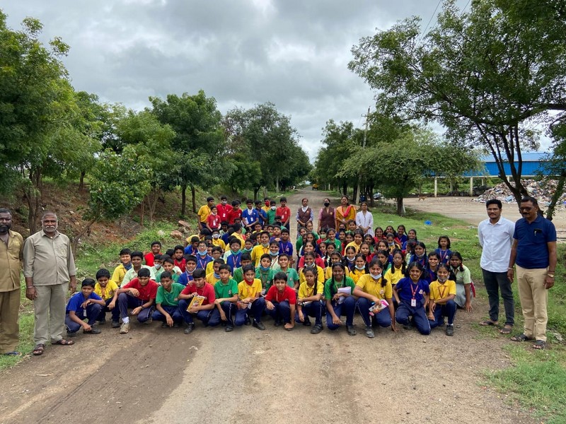 Grade 7 students visited the Waste Management Point in Gokak 