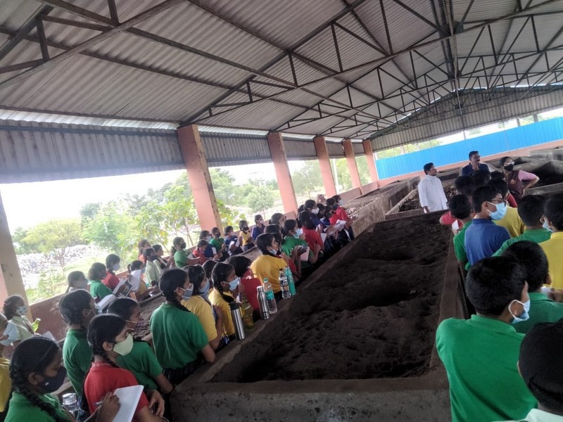 Grade 7 students visited the Waste Management Point in Gokak 