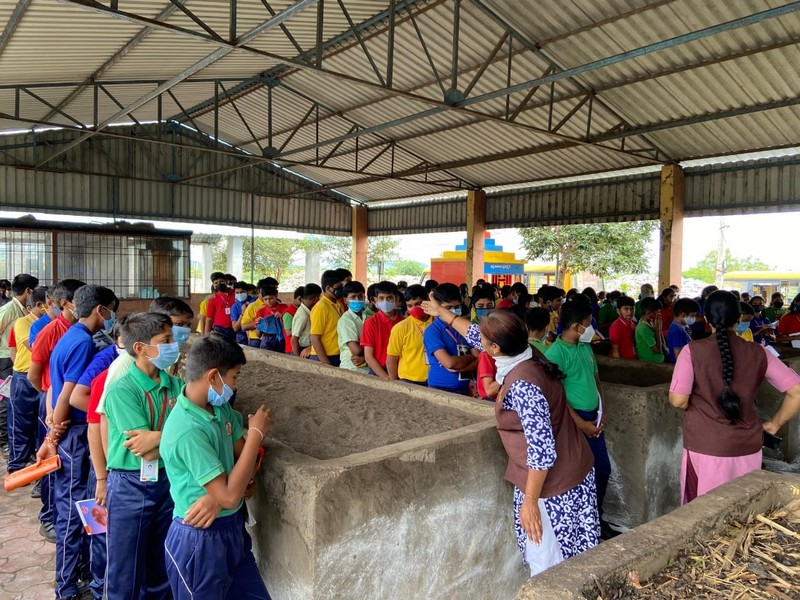 Grade 7 students visited the Waste Management Point in Gokak 