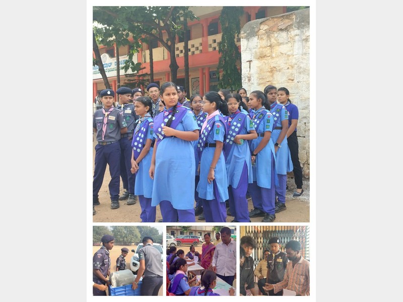 KLE Mahadevappanna Munavalli School Students Serve as Volunteers at Mega Health Camp